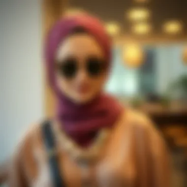 Accessorized Elegance Stylish hijab ensemble with complementary accessories