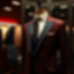 A sophisticated suit displayed on a mannequin
