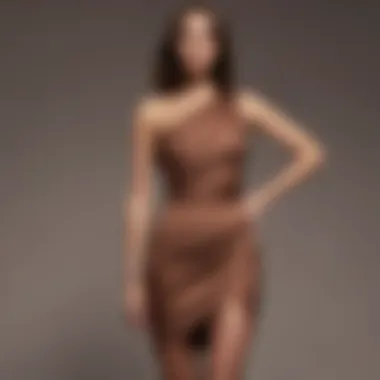 Brown dress suitable for various body types