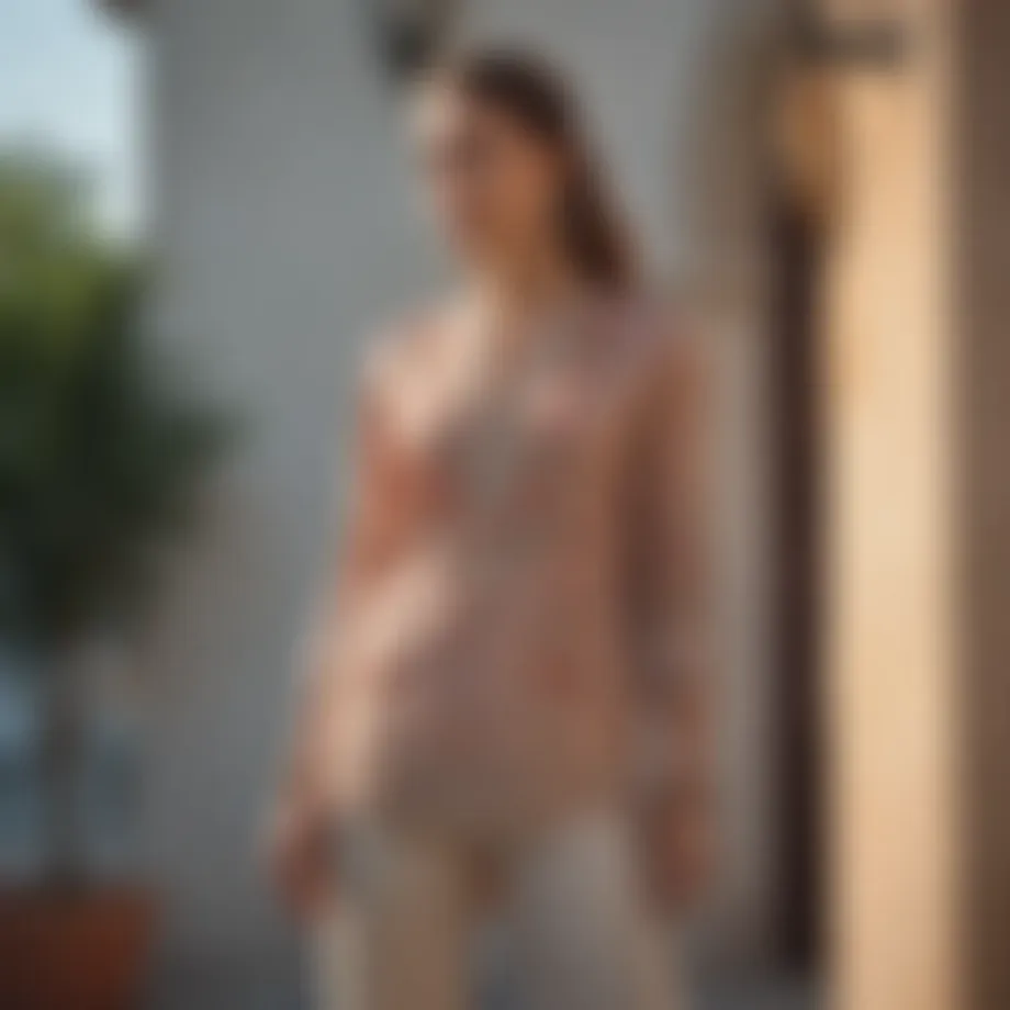 Elegant outfit featuring a tunic and pants combination