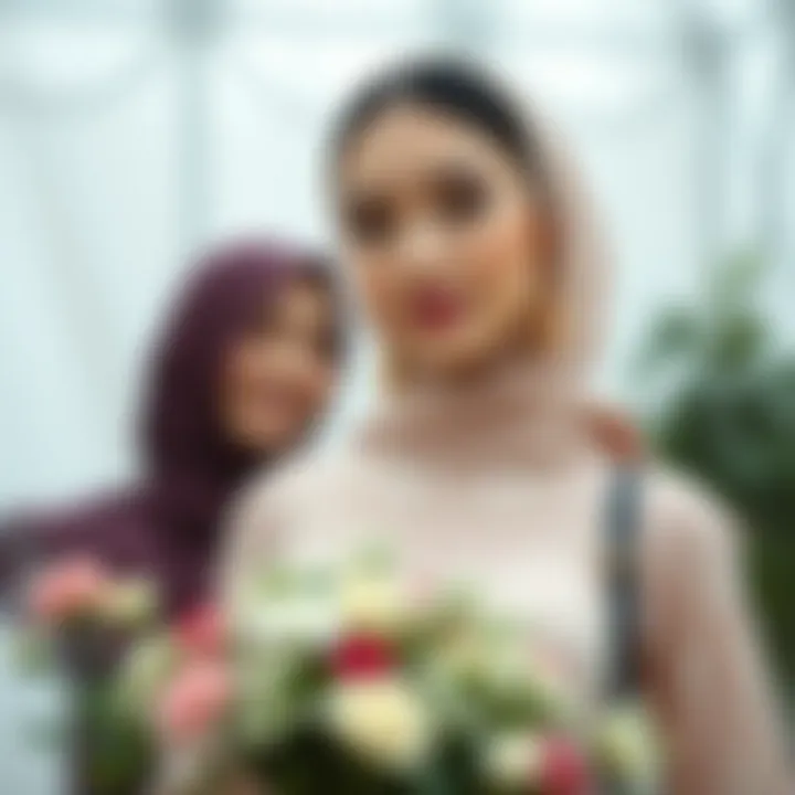 Accessories complementing hijab engagement dresses