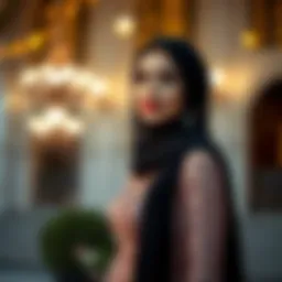 Elegant hijab evening gown for engagement