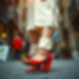 Chic footwear pairing with a jumpsuit