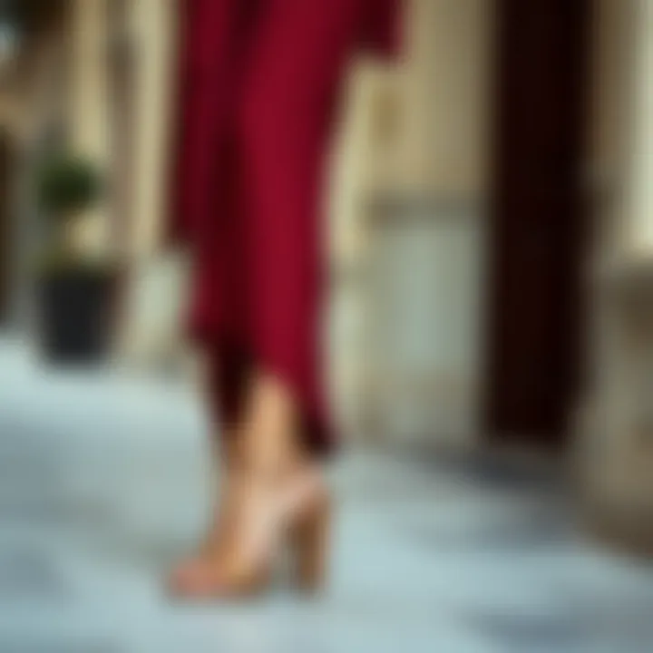 Elegant sandals complementing a stylish jumpsuit