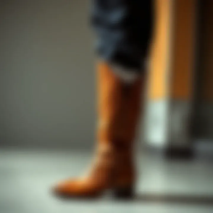 Stylish boots enhancing a jumpsuit outfit
