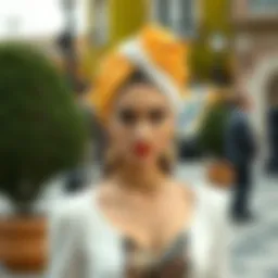 Elegant dress with a stylish turban