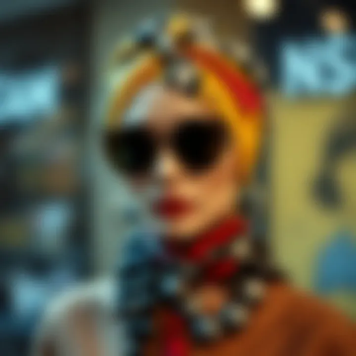 Stylish turban ensemble complemented by contemporary accessories
