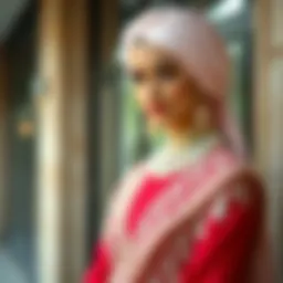 Elegant turban bridal outfit showcasing modern design