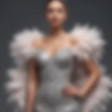 Diverse body types in feathered evening wear