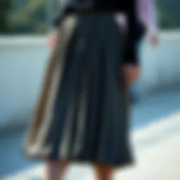 Elegant pleated skirt showcasing texture and drape