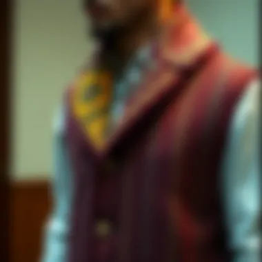 Various fabric options for shawl collar vests