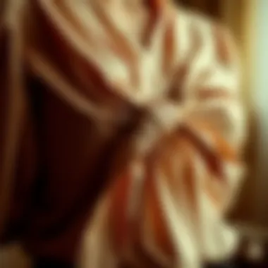 The Artful Tying of a Blouse Elegant tying detail of a blouse